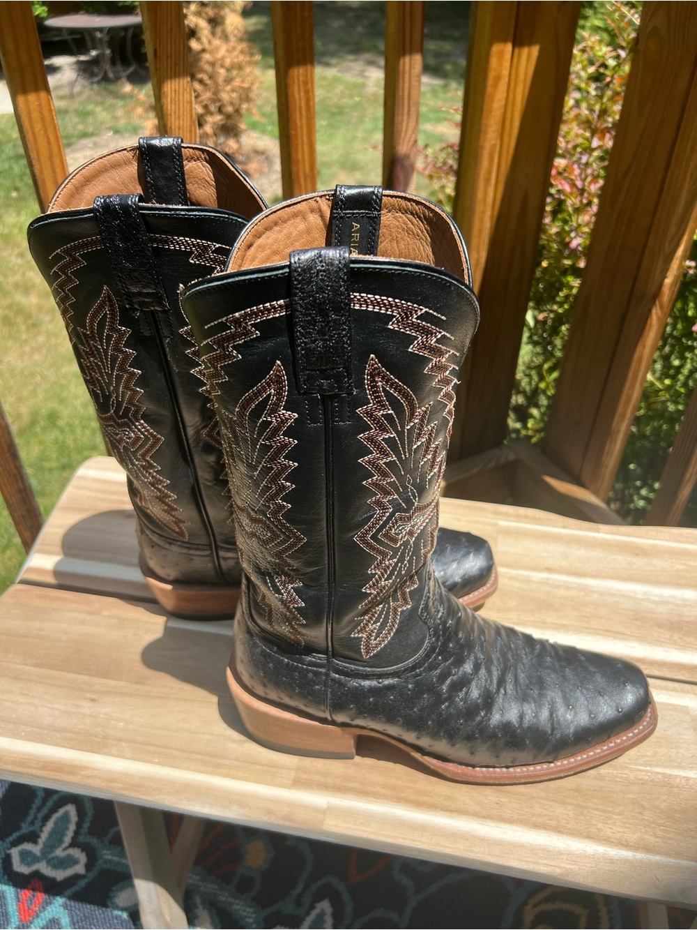 Ariat Brown Leather Western Boots with Black Insole